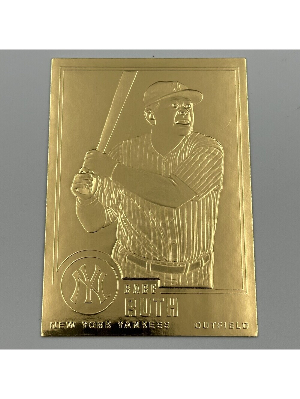 1996 Danbury Mint Babe Ruth 22Kt Gold Card New York Yankees LE Collectible MLB